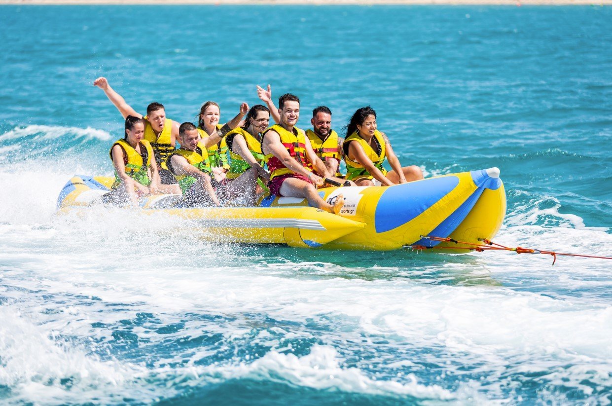 geniessen banana boat auf playa de palma