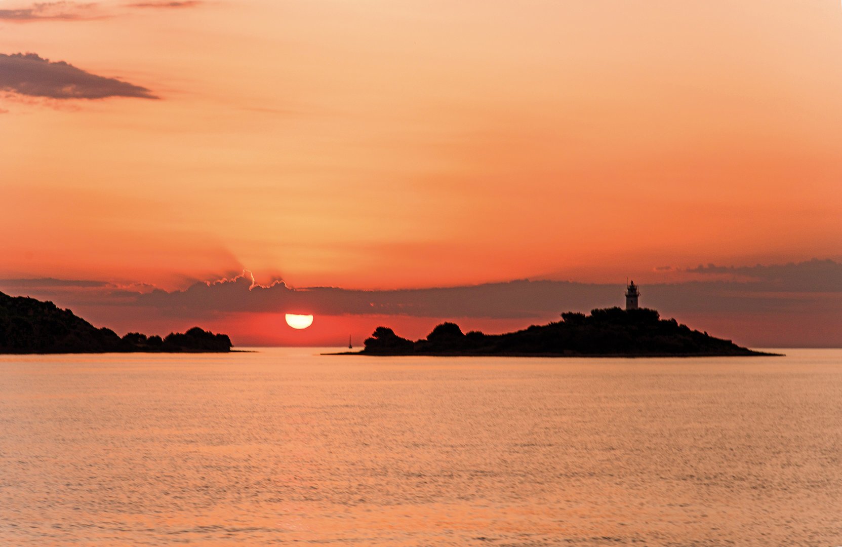 Sonnenaufgang mit Delfinen