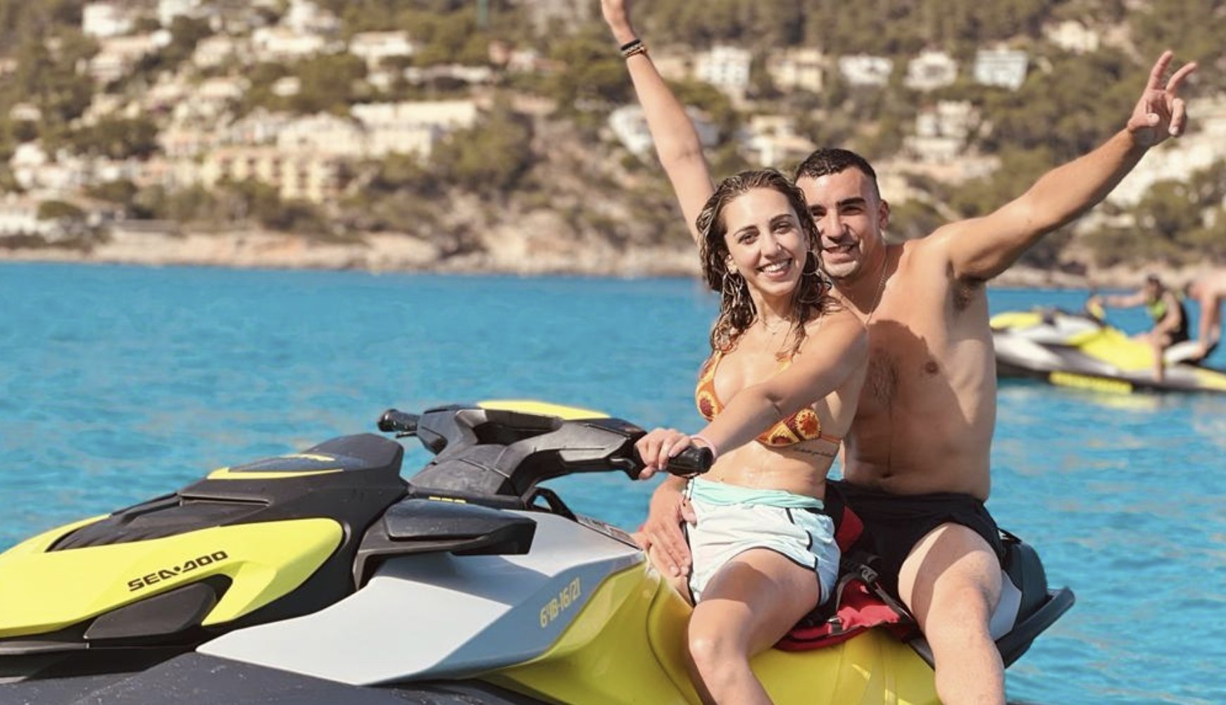 Paar auf dem jet Ski