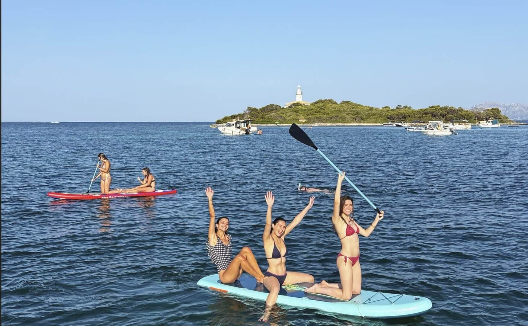 bootfahrt alcudia mit Stand up paddling
