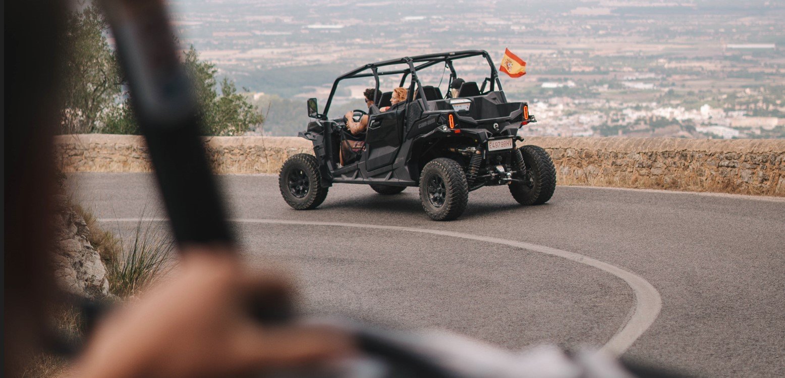 conduciendo el buggy por la carretera