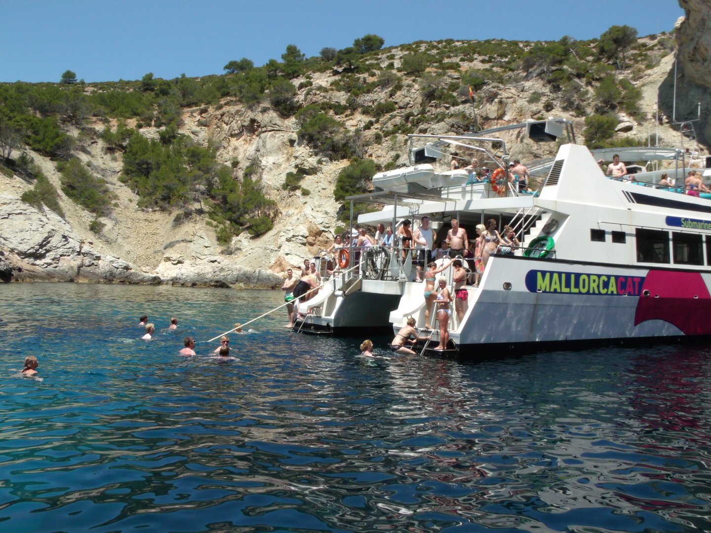 parada baño en una cala