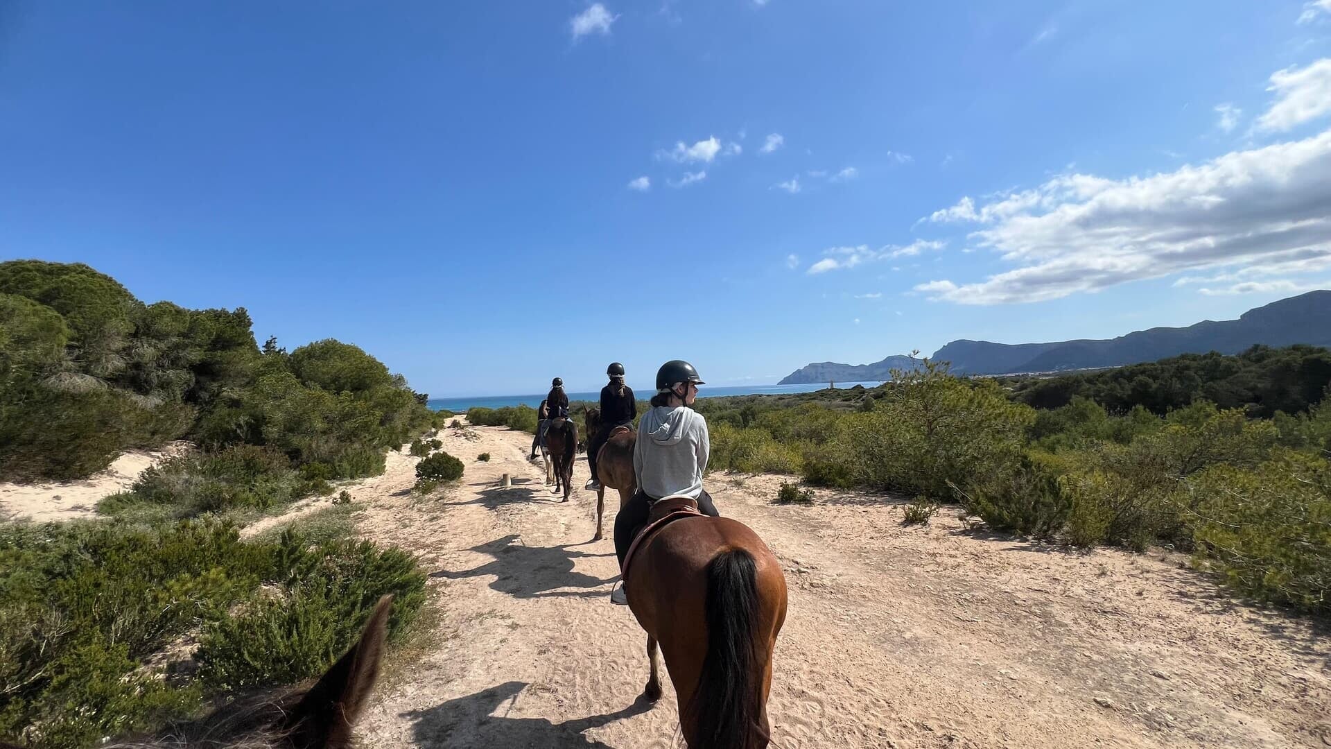 ruta a caballo por el rancho y la playa