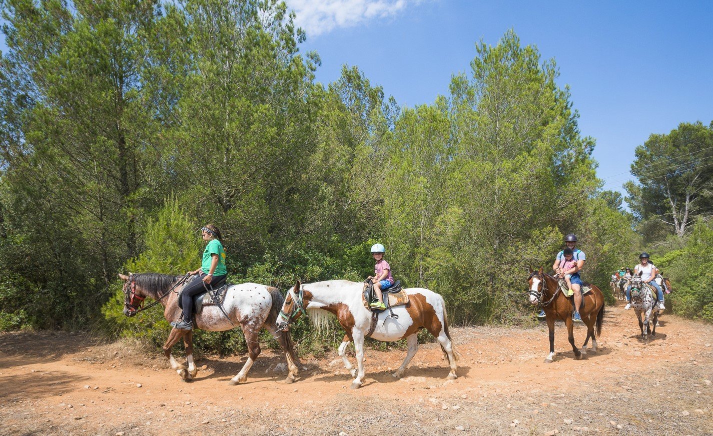 grupo montando a caballo