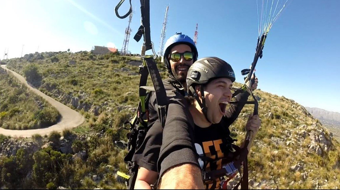 paragliding over son san marti in alcudia