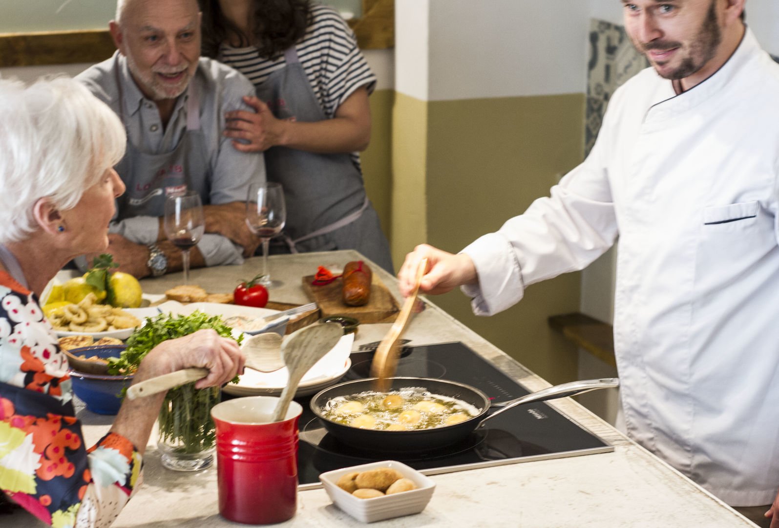 the chef shows the preparation