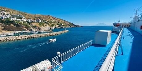 arriving to menorca from mallorca by boat