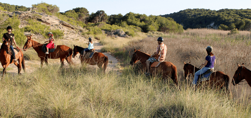 horse riding excursion on the sand dunes