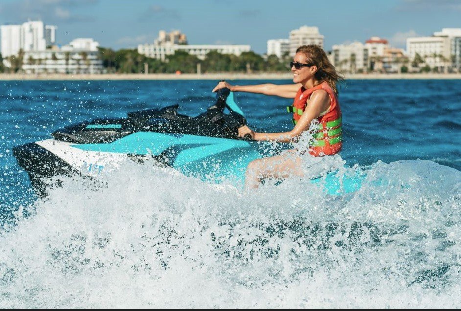 woman at the jet ski