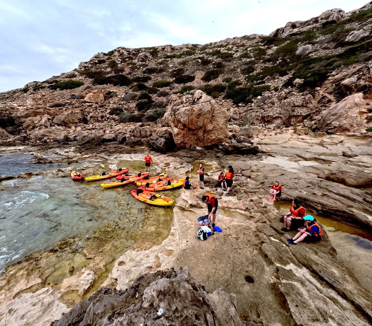 kayaks on the beach
