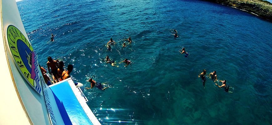 swimming on the excursion