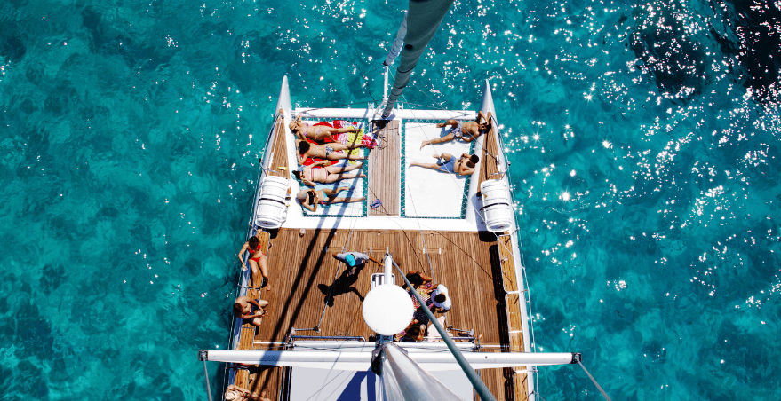 aerial view of the catamaran