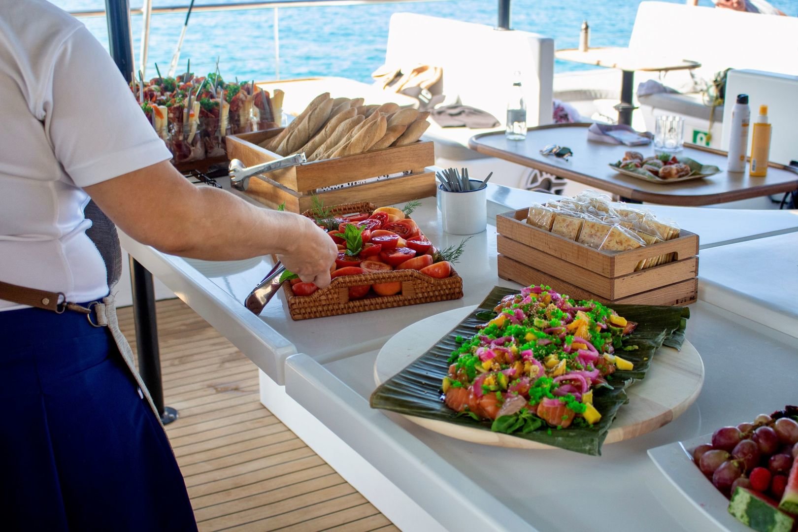 food served in catamaran