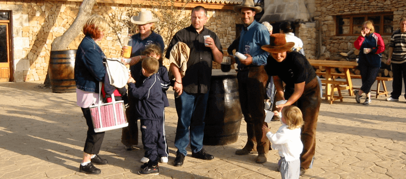 arrival at the rancho Grande and welcome drink
